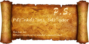 Pünkösti Sándor névjegykártya